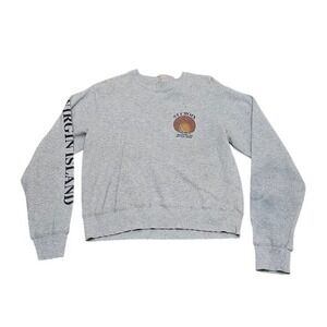 John Galt Sweatshirt Women Small Gray St Croix Virgin Islands Graphic Cotton Top